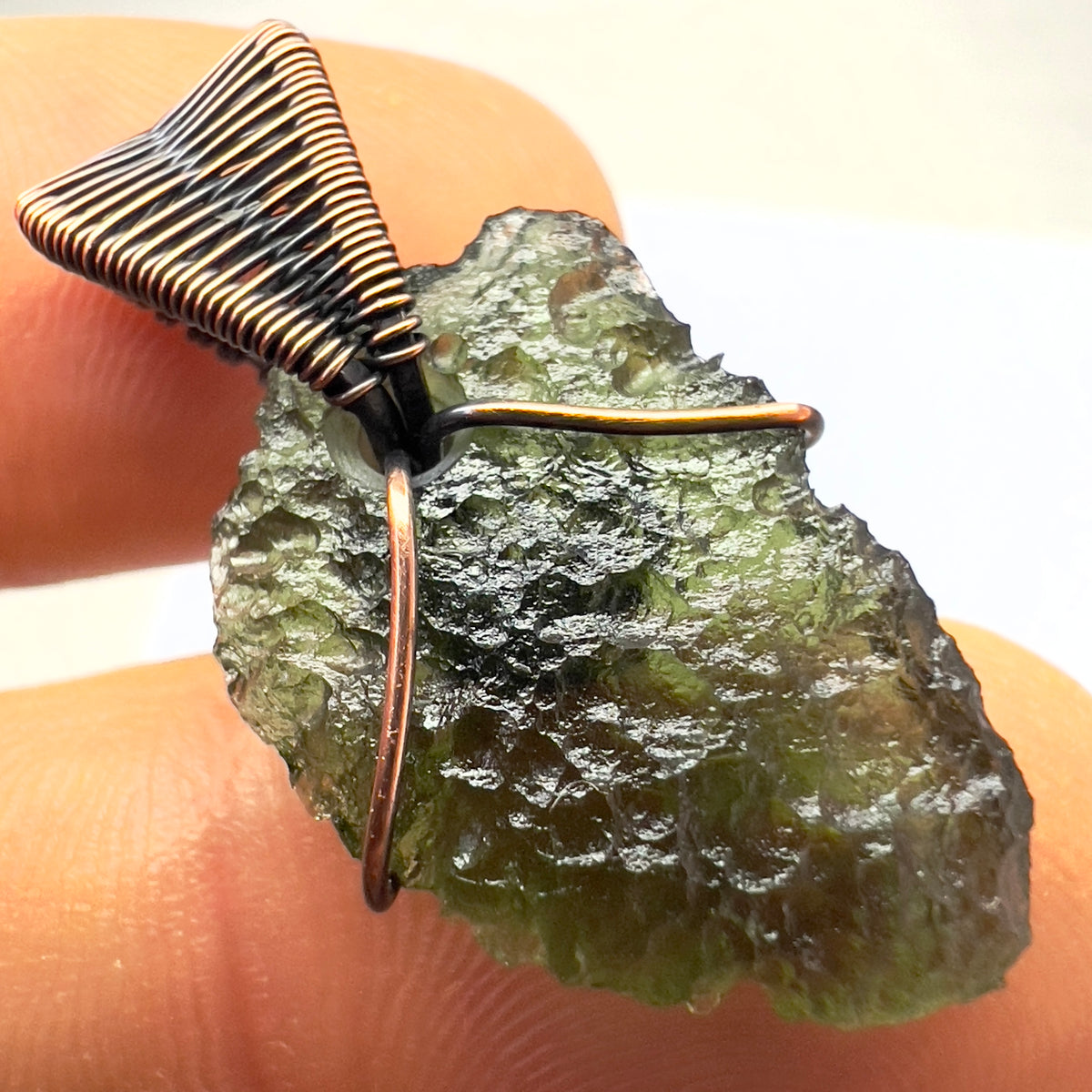 Moldavite & Copper Pendant 2.45g
