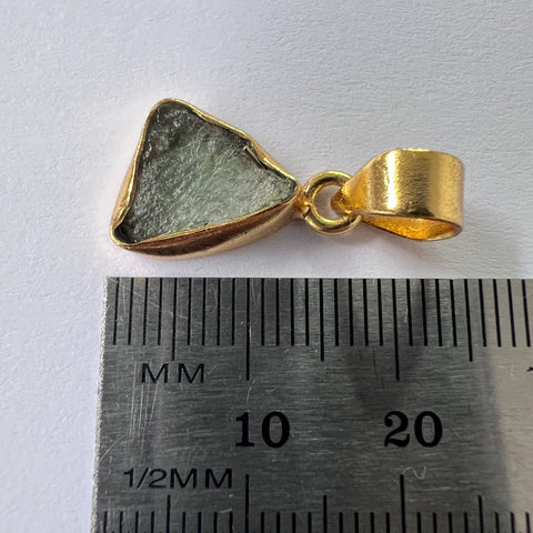 Gold Plated Moldavite Pendant | 1.48g | Chlum