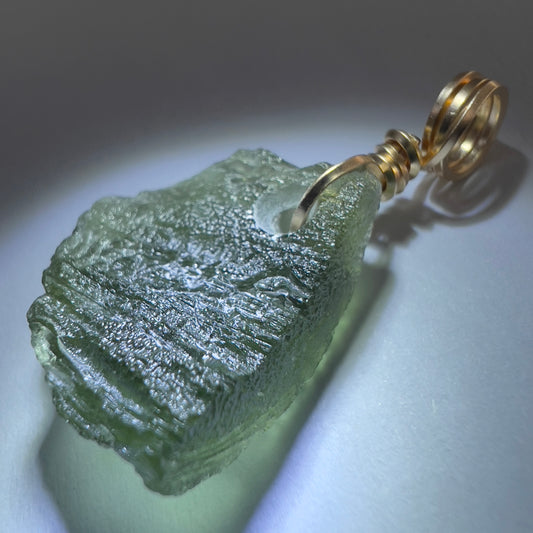 3.03g Moldavite Pendant - Gold Bale