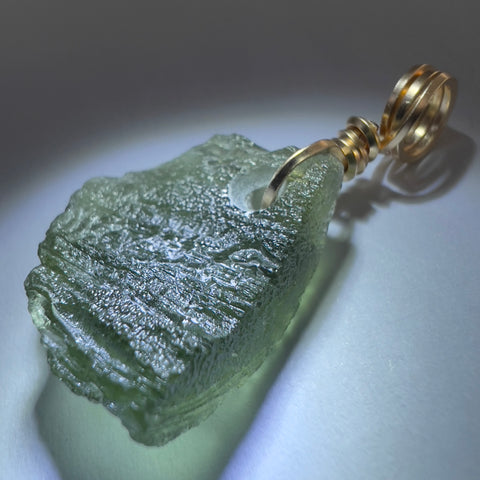 3.03g Moldavite Pendant - Gold Bale