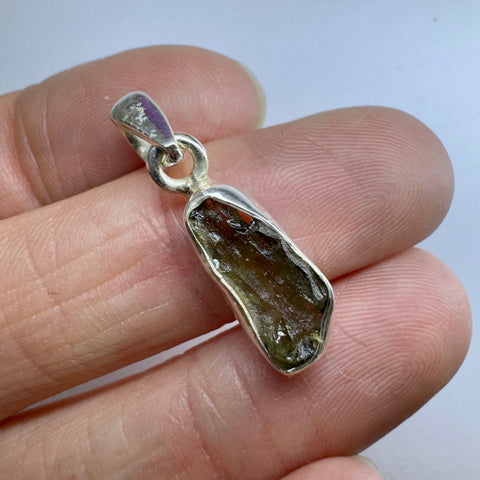 Sterling Silver Moldavite Pendant | 1.68g | Chlum