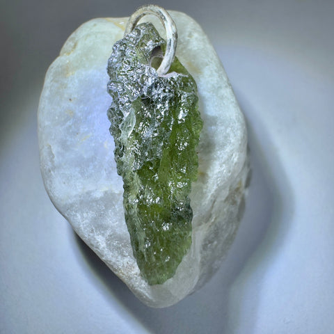 Silver Moldavite Pendant | 1.49g | Chlum