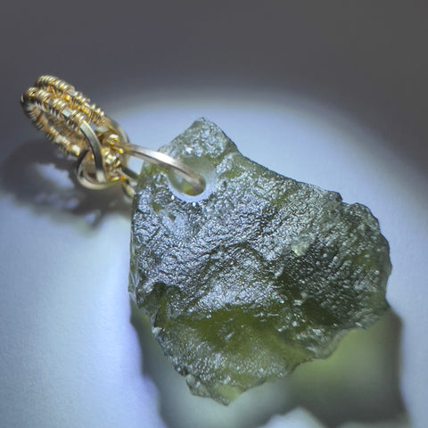 3.14g Moldavite Pendant - Gold Bale