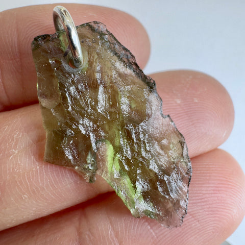 Silver Moldavite Pendant | 1.51g | Chlum