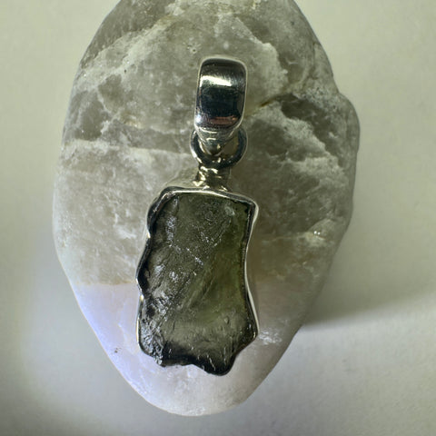 Sterling Silver Moldavite Pendant | 2.08g | Chlum