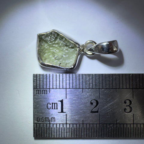 Sterling Silver Moldavite Pendant | 1.64g | Chlum