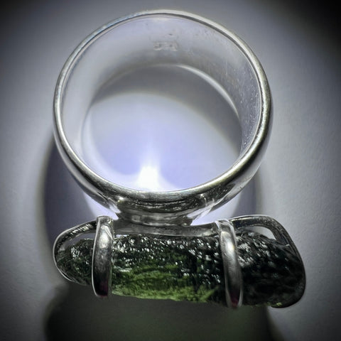 Sterling Silver Moldavite Claw Ring | Size 7 (O) | Chlum