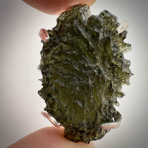 Sterling Silver Moldavite Pendant | 4.26g | Maly Chlum