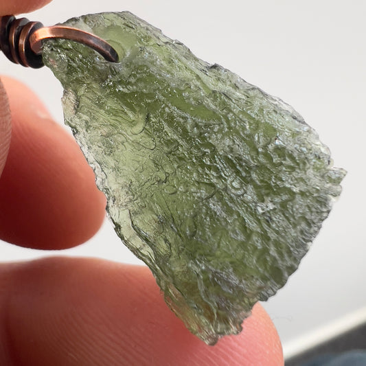 3.3g Moldavite Pendant - Copper Bale