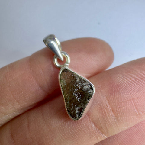 Sterling Silver Moldavite Pendant | 1.65g | Chlum