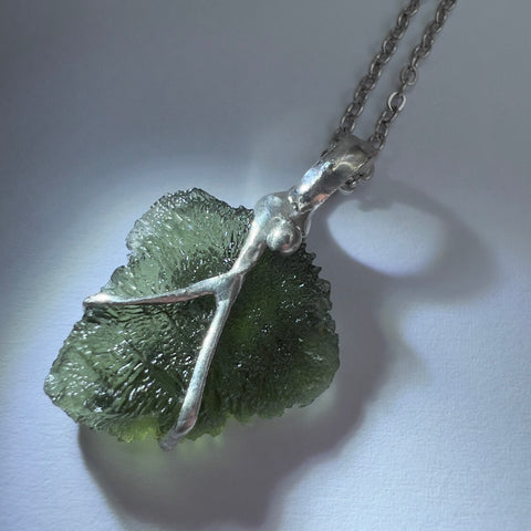 1.8g Moldavite Necklace, Soft Soldered