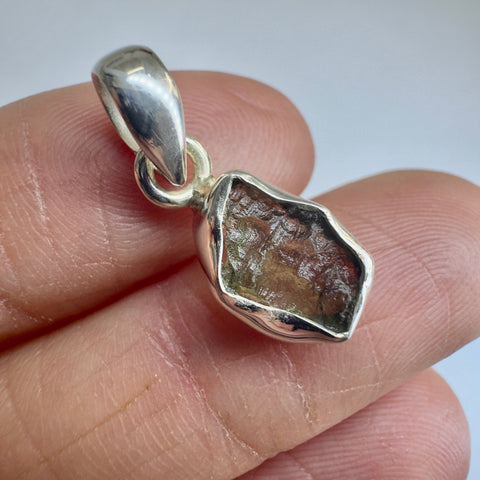 Sterling Silver Moldavite Pendant | 1.4g | Chlum