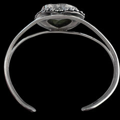Moldavite Heart Silver Bracelet