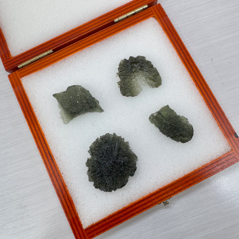 Wooden Moldavite Collection Box | 11.5 x 11.5cm