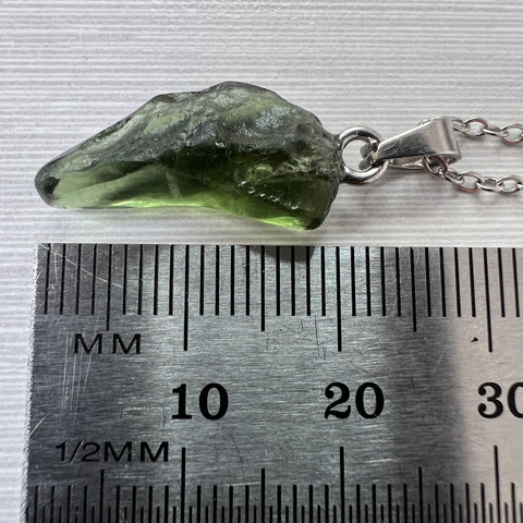Semi-Faceted Moldavite Pendant | 1.07g | Chlum