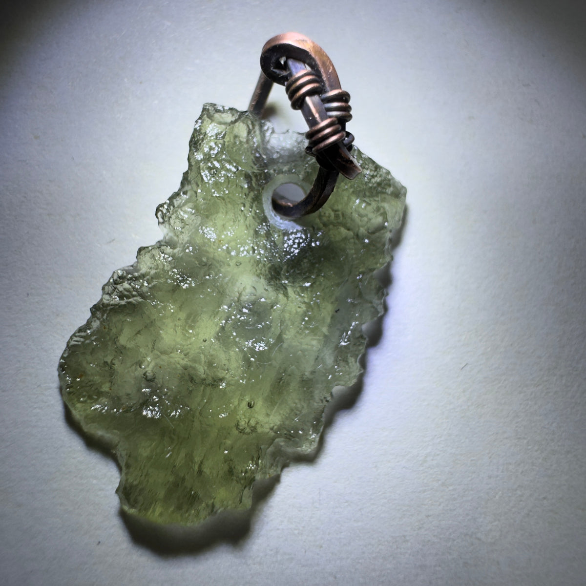 Copper Moldavite Pendant |  1.13g | Marouskovo Pole