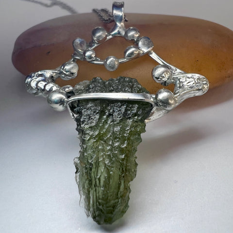 1.8g Moldavite Pendant - Silver Bale