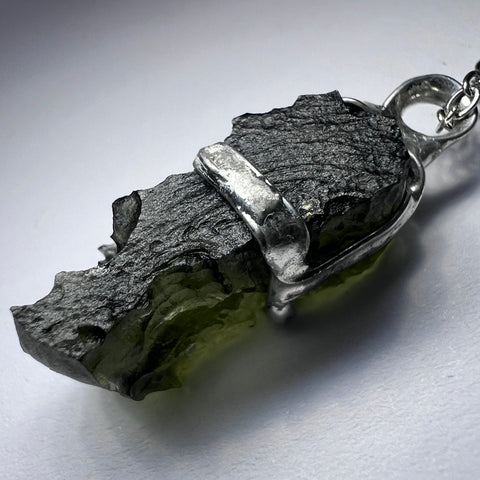 Soft Soldered Moldavite Pendant | 3.03g | Kosov