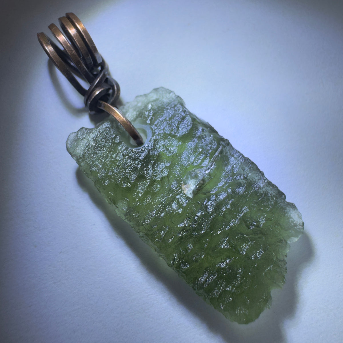 Copper Moldavite Pendant |  3.21g | Marouskovo Pole