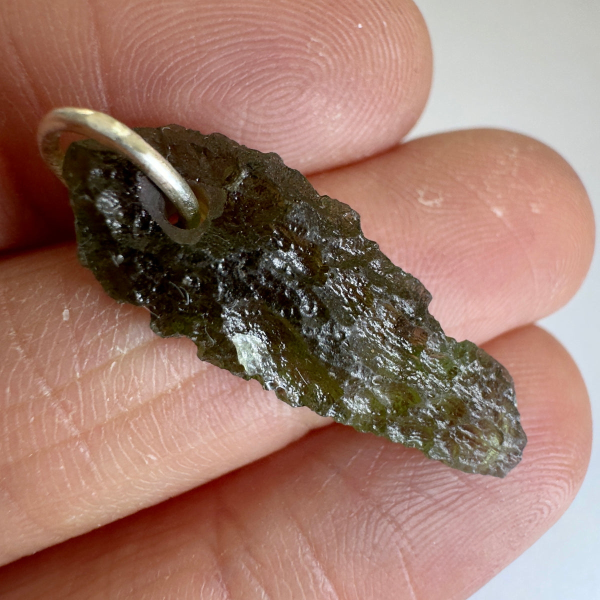 Silver Moldavite Pendant | 1.49g | Chlum