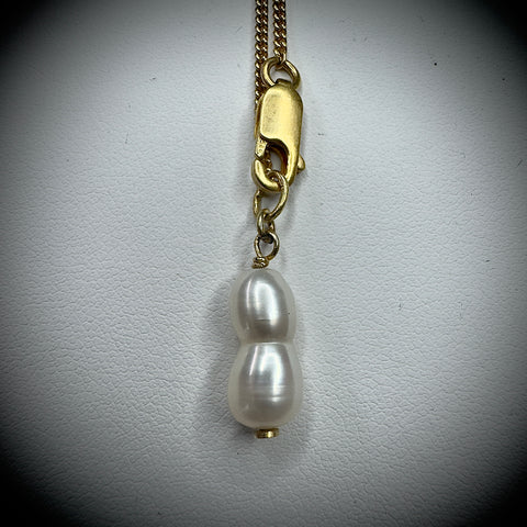 Gold Plated Moldavite, Herkimer Diamond & LDG Necklace | 1.2g | Chlum