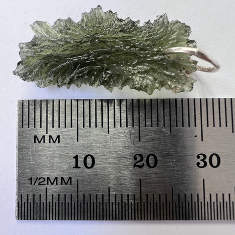 Sterling Silver Moldavite Pendant | 1.68g | Maly Chlum