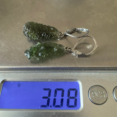 Moldavite Earrings | 3.08g | Chlum