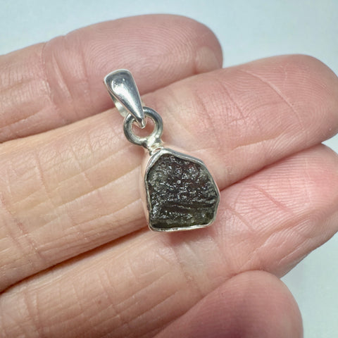 Sterling Silver Moldavite Pendant | 1.53g | Chlum