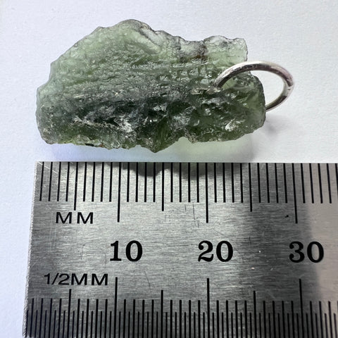 2.63g Natural Moldavite Sterling Silver Pendant