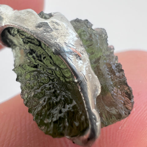 Soft Soldered Moldavite Necklace 1.9g Maly Chlum