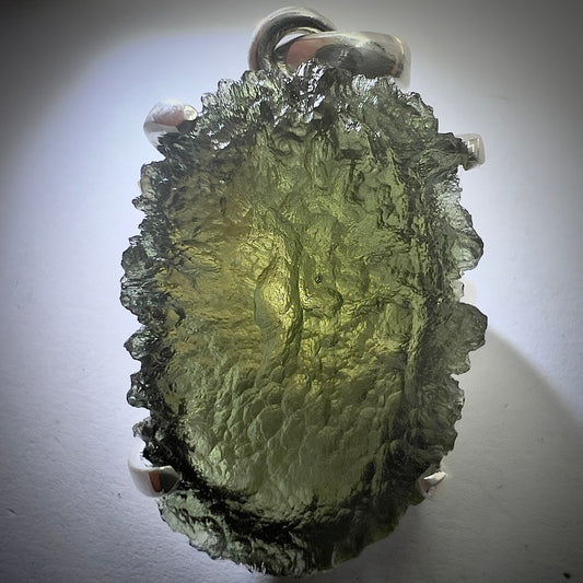 Sterling Silver Moldavite Pendant | 5.5g | Chlum