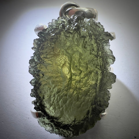Sterling Silver Moldavite Pendant | 5.5g | Chlum