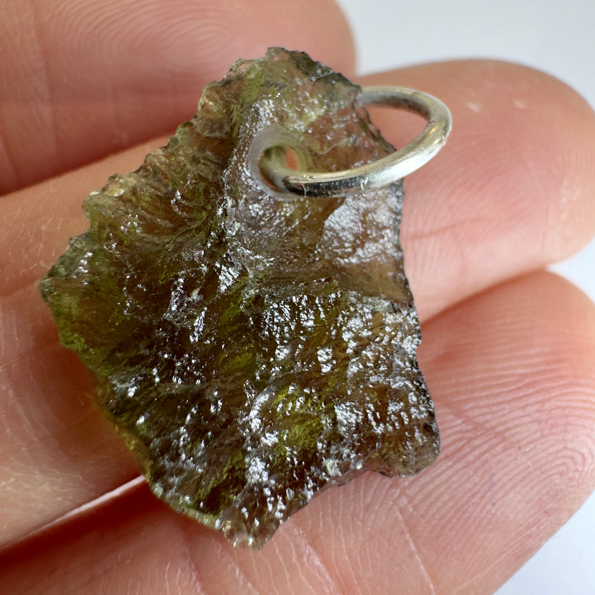 Silver Moldavite Pendant | 1.36g | Chlum