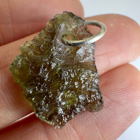 Silver Moldavite Pendant | 1.36g | Chlum