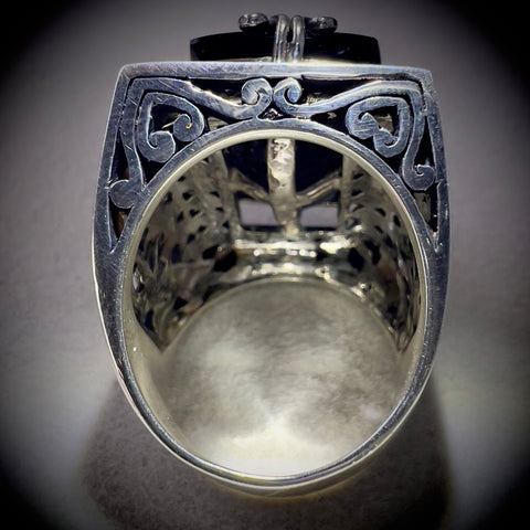 Sterling Silver Moldavite Ring | Size 7.5 (P) | Chlum