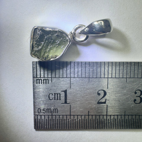Sterling Silver Moldavite Pendant | 1.53g | Chlum