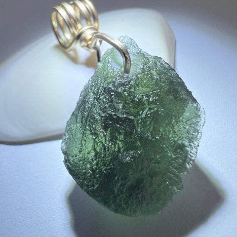 3.88g Moldavite Pendant - Gold Bale