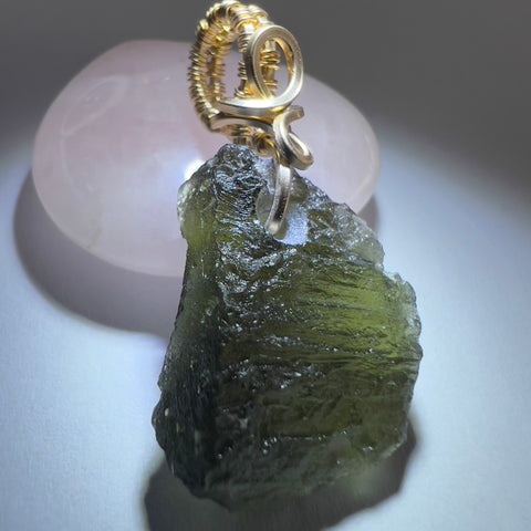 3.14g Moldavite Pendant - Gold Bale