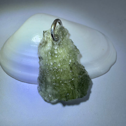 Silver Moldavite Pendant | 1.39g | Chlum