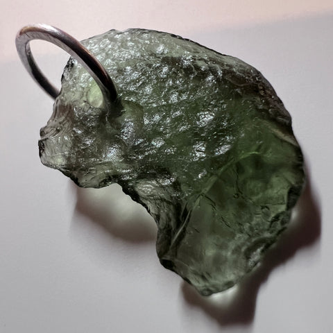 1.31g Natural Moldavite Sterling Silver Pendant