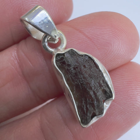 Sterling Silver Moldavite Pendant | 1.56g | Chlum