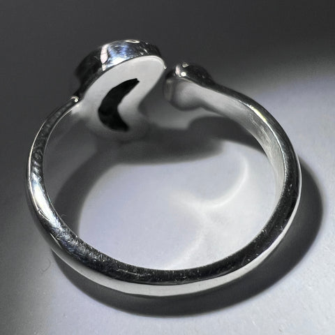 Sterling Silver Moldavite Ring | 0.7g | Size 6.5
