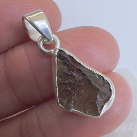 Sterling Silver Moldavite Pendant | 1.60g | Chlum