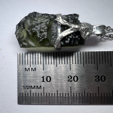 Soft Soldered Moldavite Pendant | 3.03g | Kosov