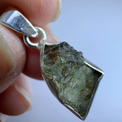 Sterling Silver Moldavite Pendant | 2.09g | Chlum