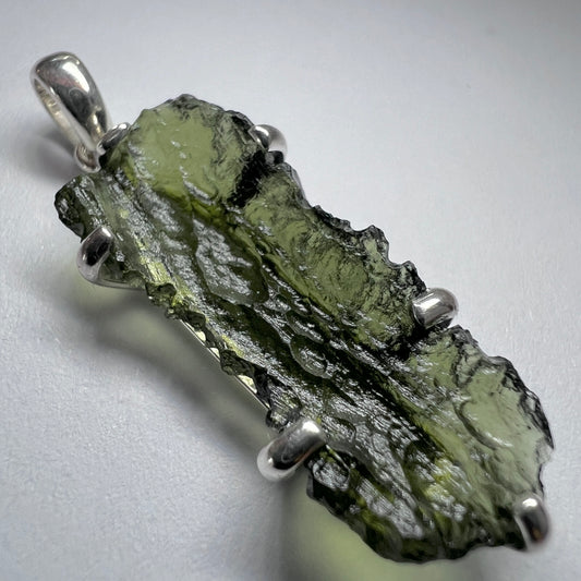 Sterling Silver Moldavite Pendant | 3.30g | Chlum