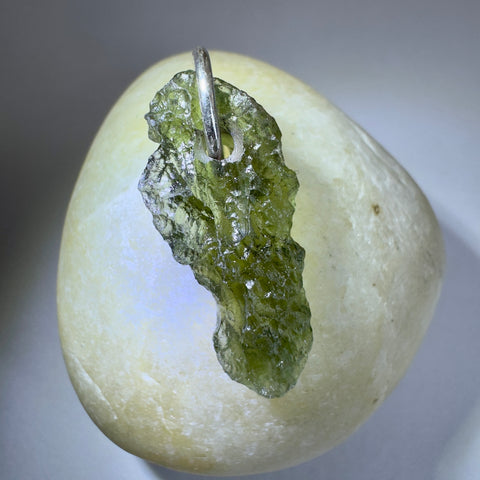 Silver Moldavite Pendant | 1.17g | Chlum