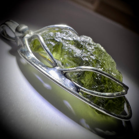 Soft Soldered Moldavite Pendant | 2.22g | Chlum