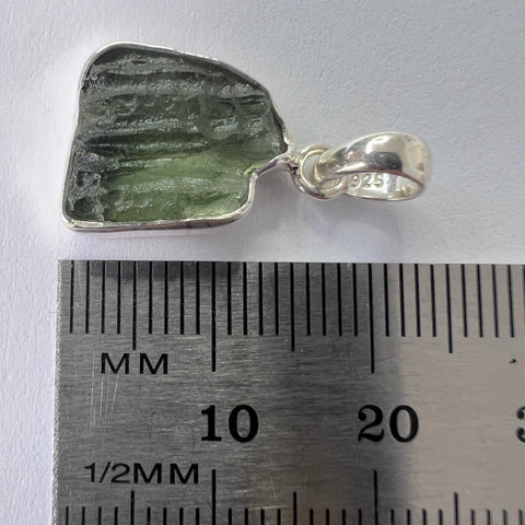 Sterling Silver Moldavite Pendant | 1.92g Total | Marouskovo Pole