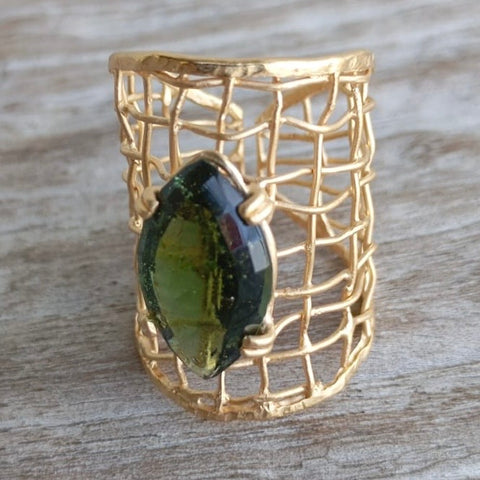 Gold Plated Sterling Silver Ring | Size 7.5 (P) | Chlum